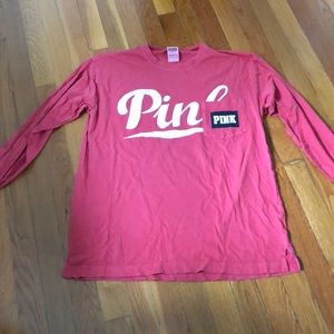 PINK long sleeve shirt pink/red size small